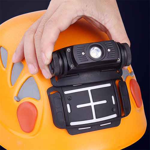 Fenix ALG-03 headlamp helmet mount with EdisonBright Battery Case for HL55 & HL60R 