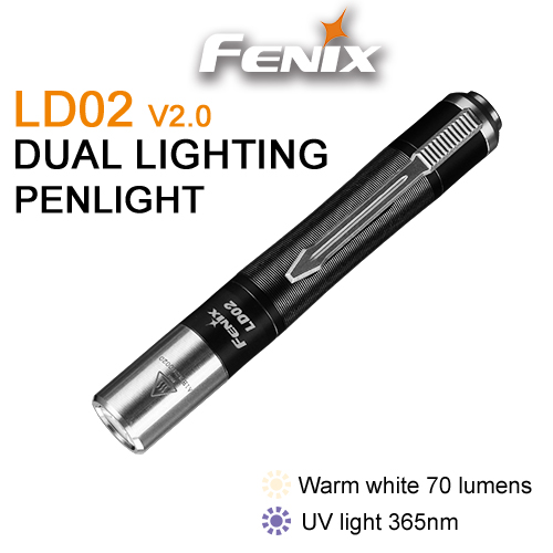 Fenix LD02 V2.0 High CRI EDC White Penlight with UV with AAA Battery 