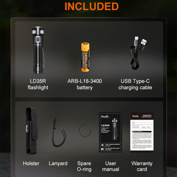 Fenix LD35R Flashlight with Multi-Color Output | 1800 Lumens