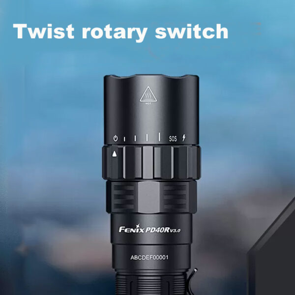 Fenix PD40R V3 Rechargeable Flashlight twist rotary switch