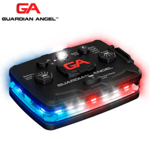 Guardian Angel Elite White Front Safety Light with side USB-C charging