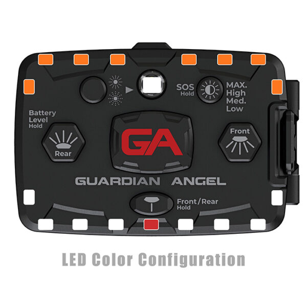 Guardian Angel Elite White Front Safety Light with side charging white and orange