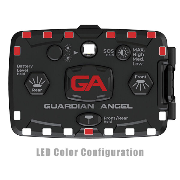 Guardian Angel Elite White Front Safety Light with side charging white red