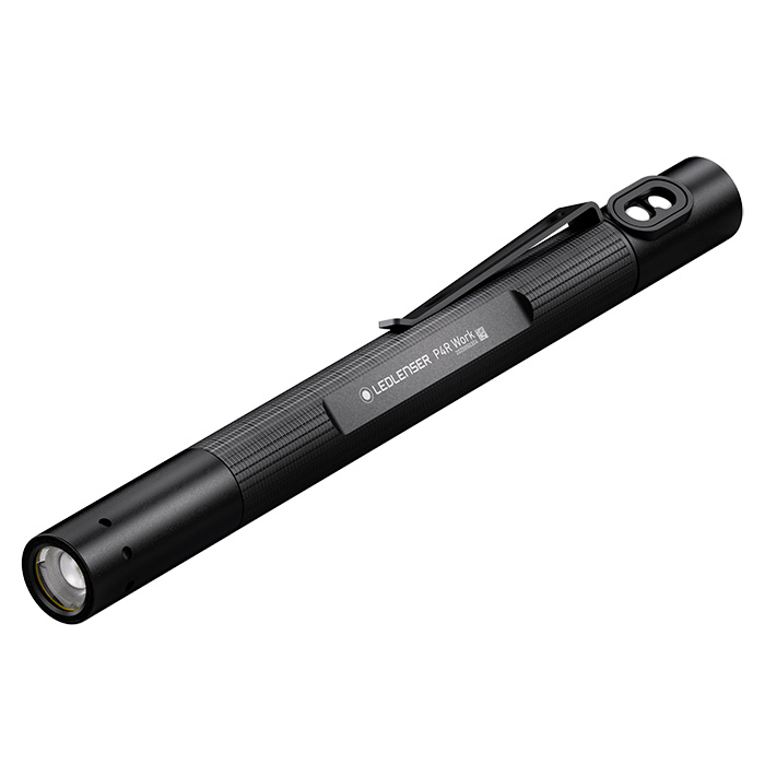 penlight 170 lumen, ricaricabile con batteria al litio cavo di ricaricamagnetico USB e clip portata luminosa di 100m Ledlenser P4R Work Torcia a penna LED per l’officina e l’artigianato 