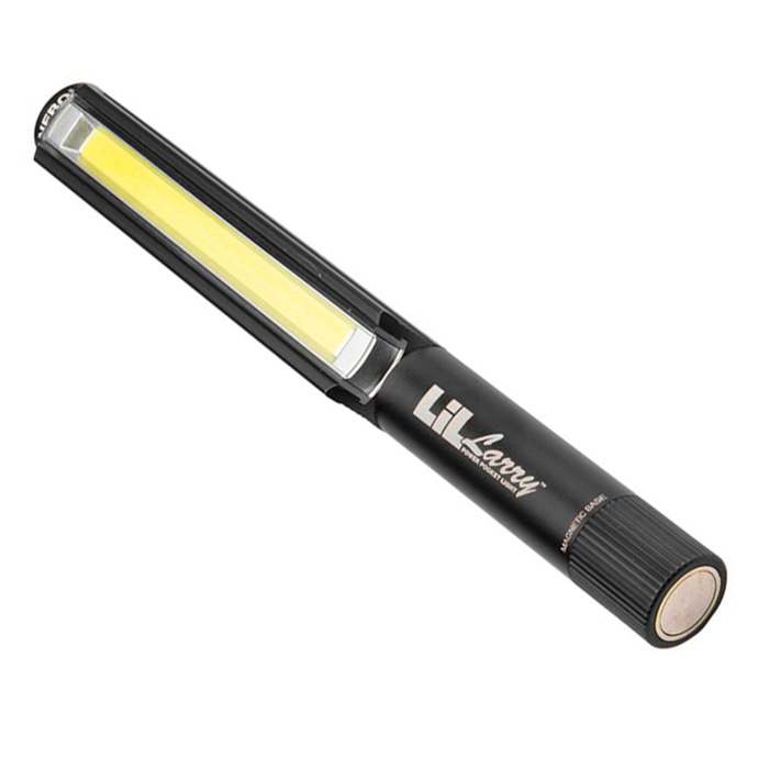 Nebo LiL Larry Red 250 lumen Flashlight COB LED 6373 Magnetic Worklight with 3 X EdisonBright AAA Alkaline batteries bundle 
