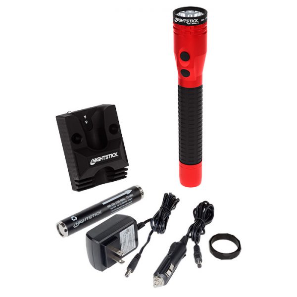Nightstick Rechargeable Dual-Light Flashlight with Magnet red