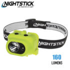 Nightstick XPP-5454G is an intrinsically safe headlamp with spot and flood lighting modes. The XPP-5454G headlamp is compact and lightweight and runs on AAA batteries. Separate spot and flood switches on the top of the headlamp make for ease operation.