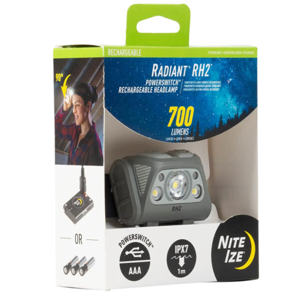 Nite Ize Radiant RH2 PowerSwitch Rechargeable Headlamp in box