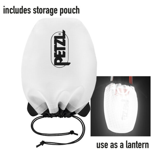 Petzl Actik Core Rechargeable Headlamp includes storage pouch