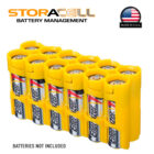 Storacell 12 AA Battery Caddy yellow