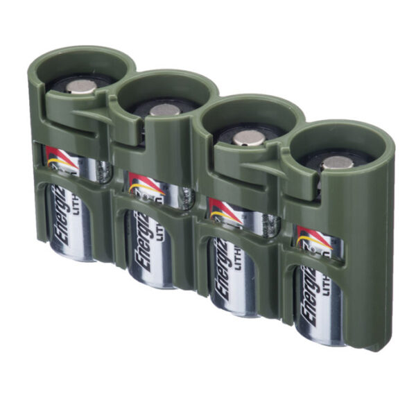 Storacell Slim Line Battery Caddy CR123 green