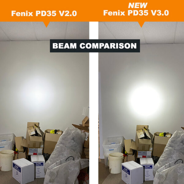 Fenix PD35 V3 Rechargeable Flashlight beam
