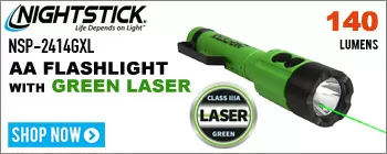 Nightstick 2AA Flashlight with Green Laser
